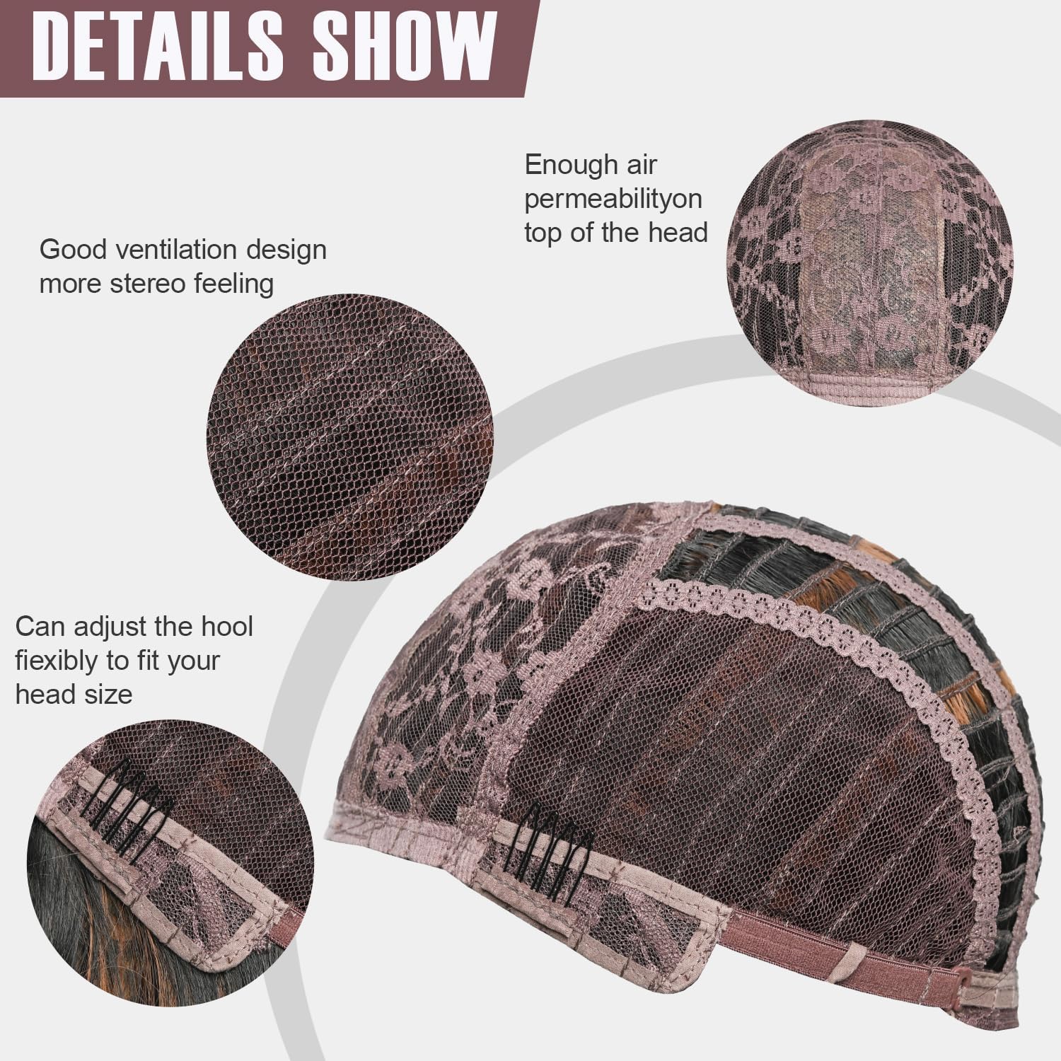 Peruka Brązowe Kręcone Włosy Do Ramion Naturalne Blond Pasemka Cosplay