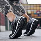 Buty sportowe męskie DO BIEGANIA czarno-białe z poduszką powietrzną siateczka lekkie AIR