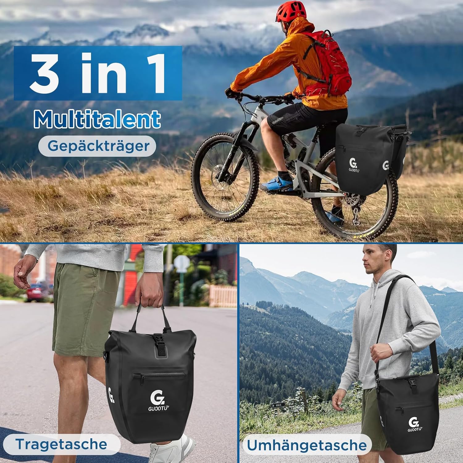 Zestaw 2 Toreb Rowerowych na Bagażnik 48L Wodoodporne Torby na Rower Sakwy 2x24L Drugie zdjęcie produktu