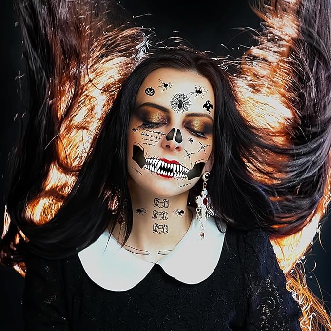 Zestaw tatuaże wodne tymczasowe Halloween Straszne Usta 4 arkusze Drugie zdjęcie produktu