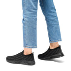 Damskie Sneakersy Ultra Lekkie Sportowe Miękkie Skarpety Wsuwane - Czarne
