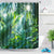 Zasłona prysznicowa tekstylna Zielony Krajobraz Dżungla Palmy Drzewa 180 x 200 cm