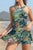 Shekini Kostium Sukienka Tunika Jednocześciowy Wyszczuplający Strój w Liście Kwiaty Hawajskie
