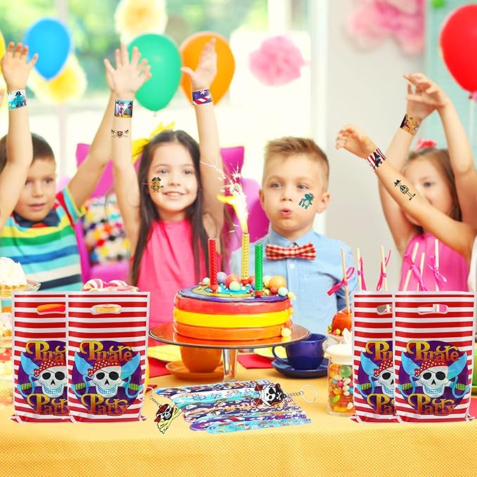 Zestaw Piracki Urodziny Dla Dzieci Gadżety Opaski Tatuaże 44el Party Hit