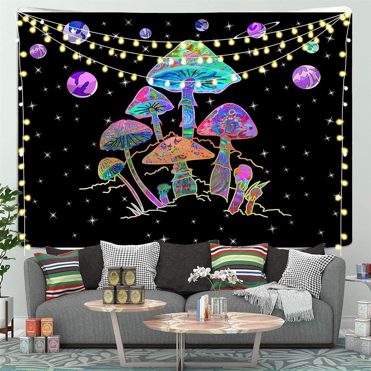 Gobelin na ścianę Tkanina naścienna Tapestry - Psychodeliczny, Grzybki