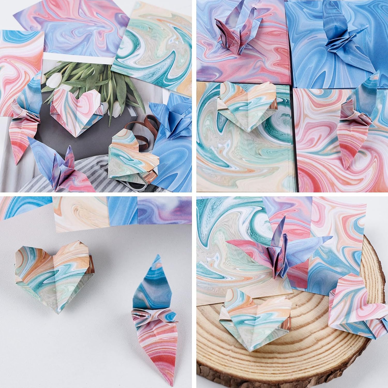 Papier Origami Kolorowy Pastelowy z Nadrukiem dla dzieci