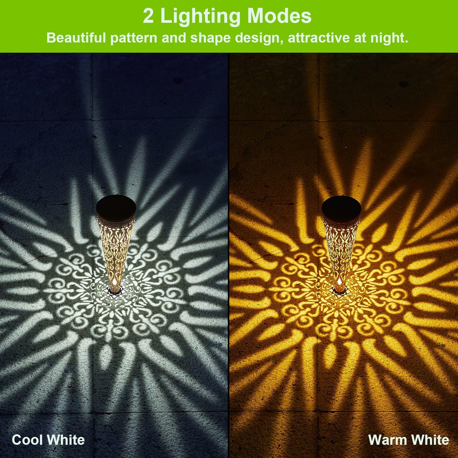 Lampki Solarne Ażurowe Wbijane LED Lampa Solarna Komplet 4 Sztuki