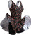 Shekini Kostium Sukienka Tunika Jednocześciowy Wyszczuplający Czarny Wzór w Wisnie