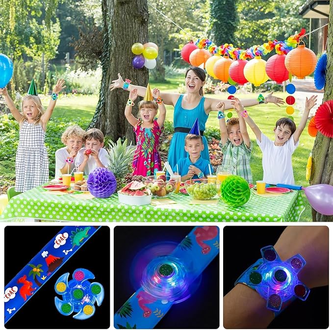 Zestaw Opasek LED Slap Dino Świecące Bransoletki Dla Dzieci 25szt