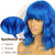 Peruka Niebieskie Włosy Do Ramion Kręcone Bob z Grzywką Cosplay Anime