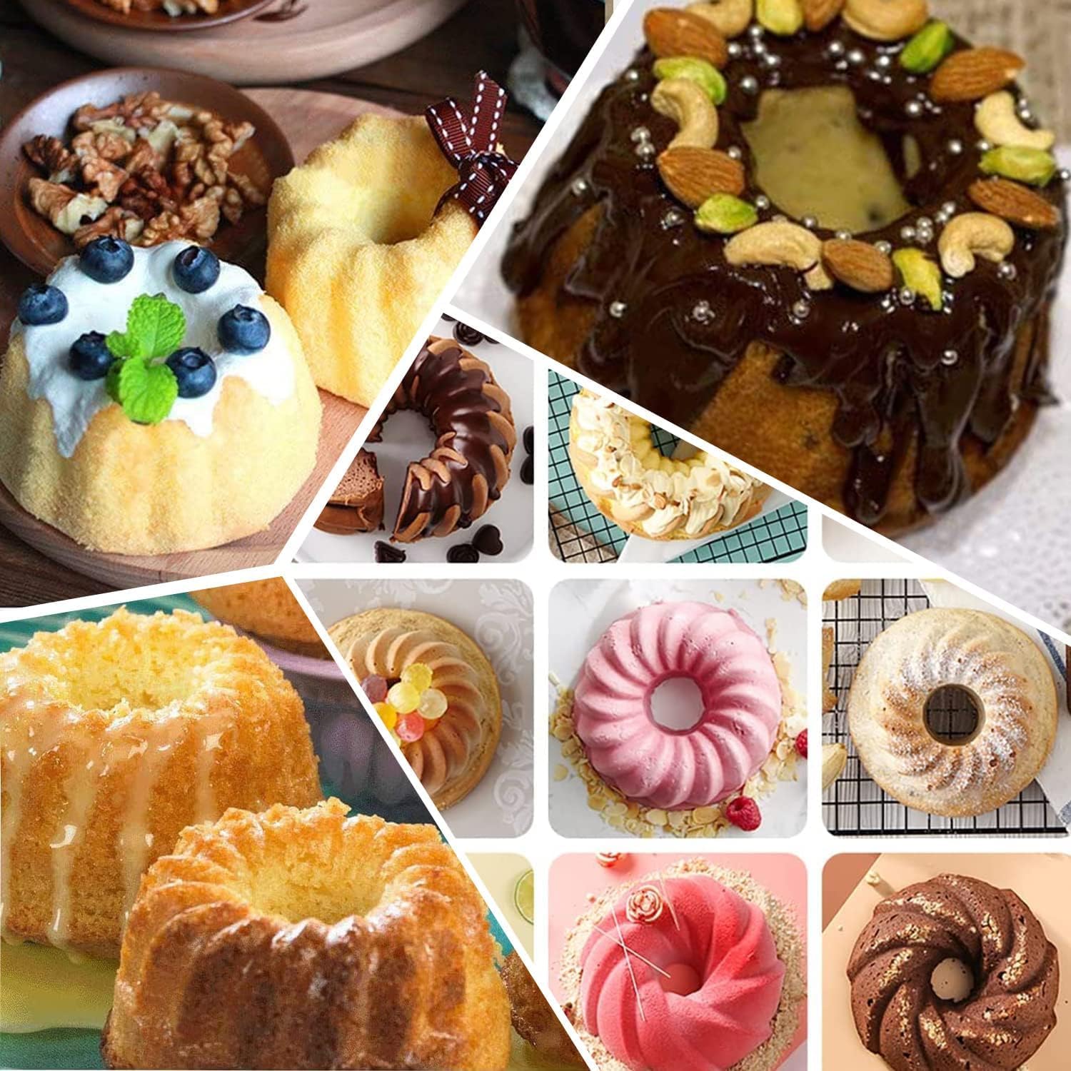 Foremki silikonowe Formy na mini Muffinki Babeczki do pieczenia Deserów 24 sztuki 6 kształtów Drugie zdjęcie produktu