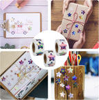 Naklejki gwiazdki holograficzne 800szt zestaw 3 rolki nagrody DIY dla dzieci