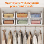Organizery Kosze do Szafy Zestaw 8 białych koszy szuflad – składane, wysuwane, sztos organizacja!