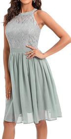 Sukienka Balowa Koktajlowa imprezowa MIĘTOWA Koronka bez Rękawów rozmiar M