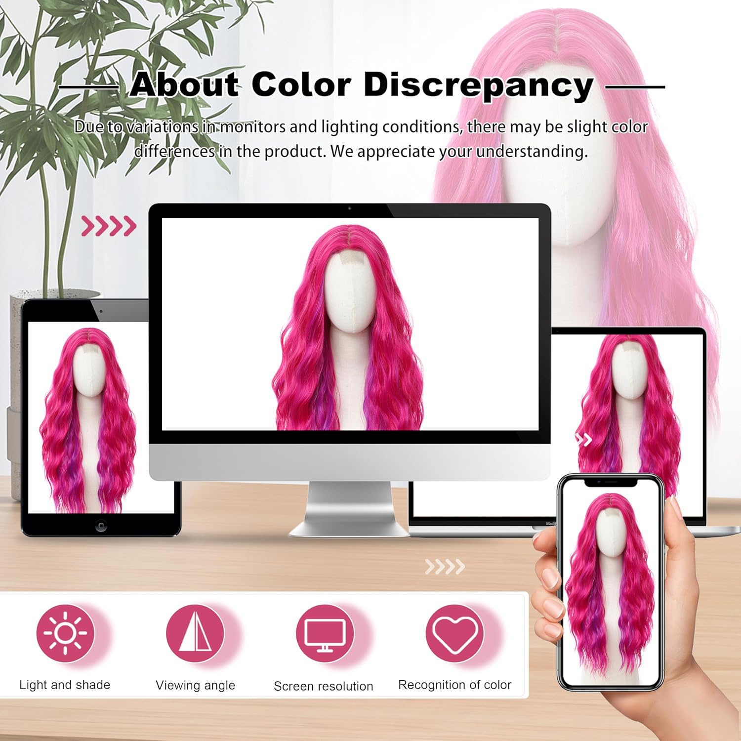 Peruka Neonowe Różowe Włosy Długie Kręcone Nataralnie Wyglądająca Cosplay