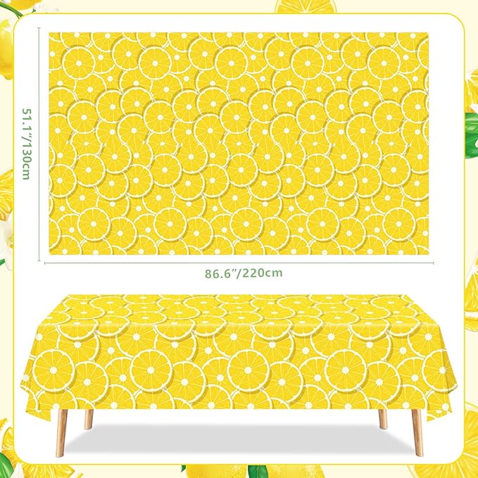 Obrus Cytryny Letni Żółty 220×130 cm Dekoracyjny Na Stół Imprezowy