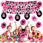 Imprezowe Balony Urodzinowe Zestaw Balonów Urodzinowych Baner Na Urodziny Barbie Róż