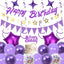 Zestaw dekoracji urodzinowych Balony Urodzinowe Happy Birthday fioletowe girlandy