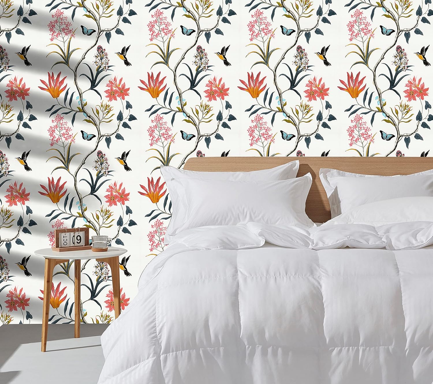 Samoprzylepna tapeta okleina kwiatoy Boho Ptaki dekoracyjna folia do mebli 44cmX1000cm
