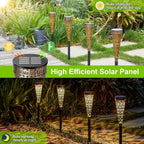 Lampki Solarne Ażurowe Wbijane LED Lampa Solarna Komplet 4 Sztuki
