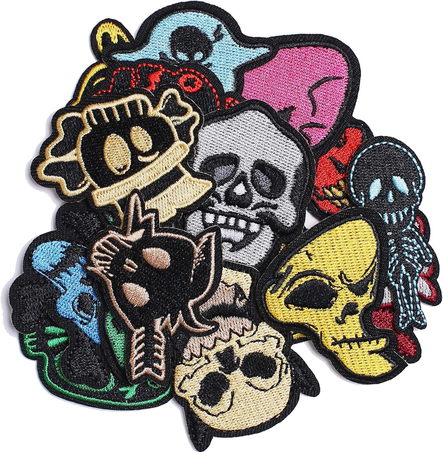 Naszywki termoprzylepne zestaw 16 szt kolorowe Haftowane Naprasowanki Łatki