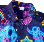 Męska Koszula Imprezowa Kosmiczny Wzór Kosmos Astronauta Planety Neon Rozmiar M Casual