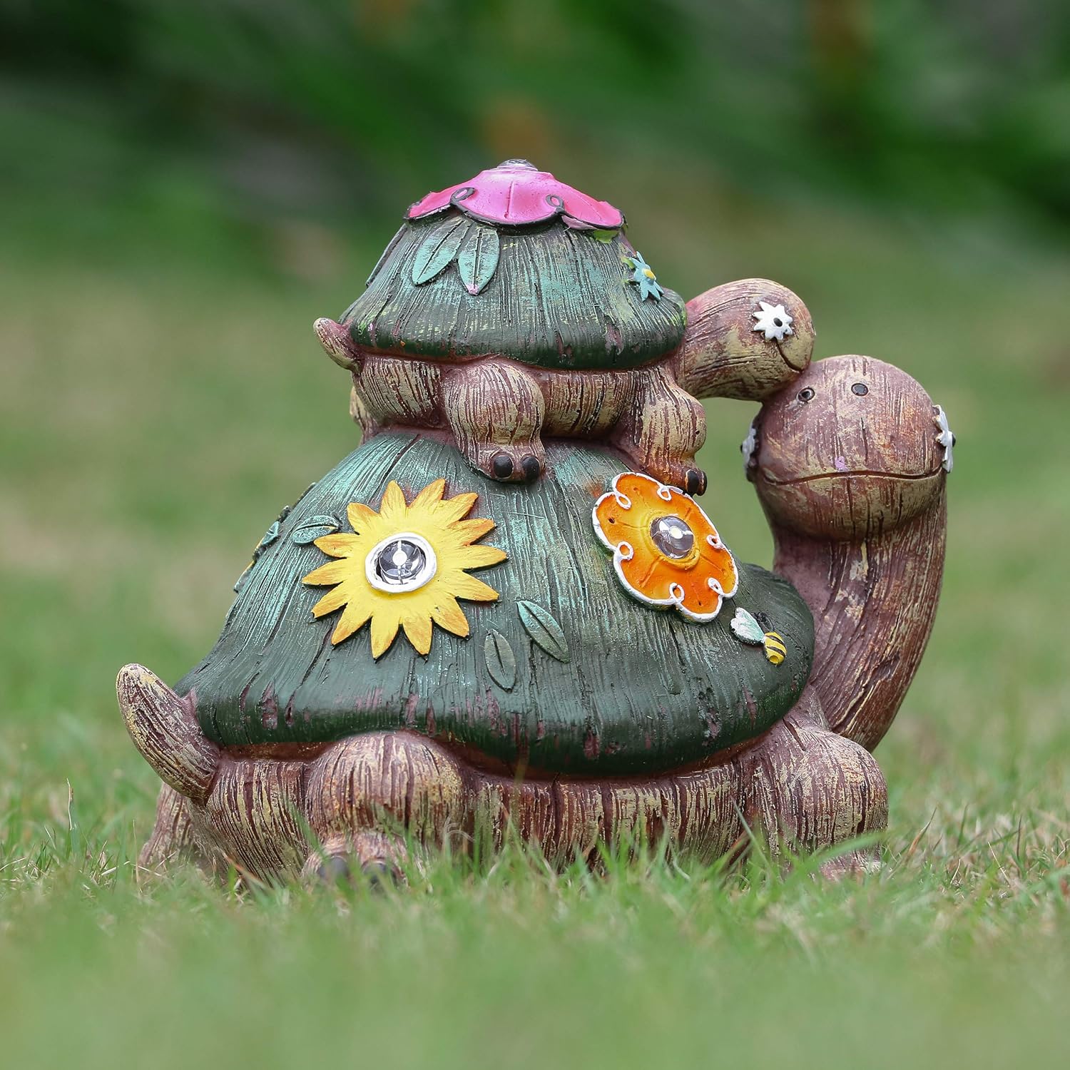 Lampka Zabawna Solarna Figurka Do Ogrodu LED Bateria Solarna Słodkie Żółwie