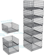 Kosze metalowe do SZAFY KUCHNI 6 szt. organizery 40x30x20 cm Metalowe Półki Szuflady CZARNE