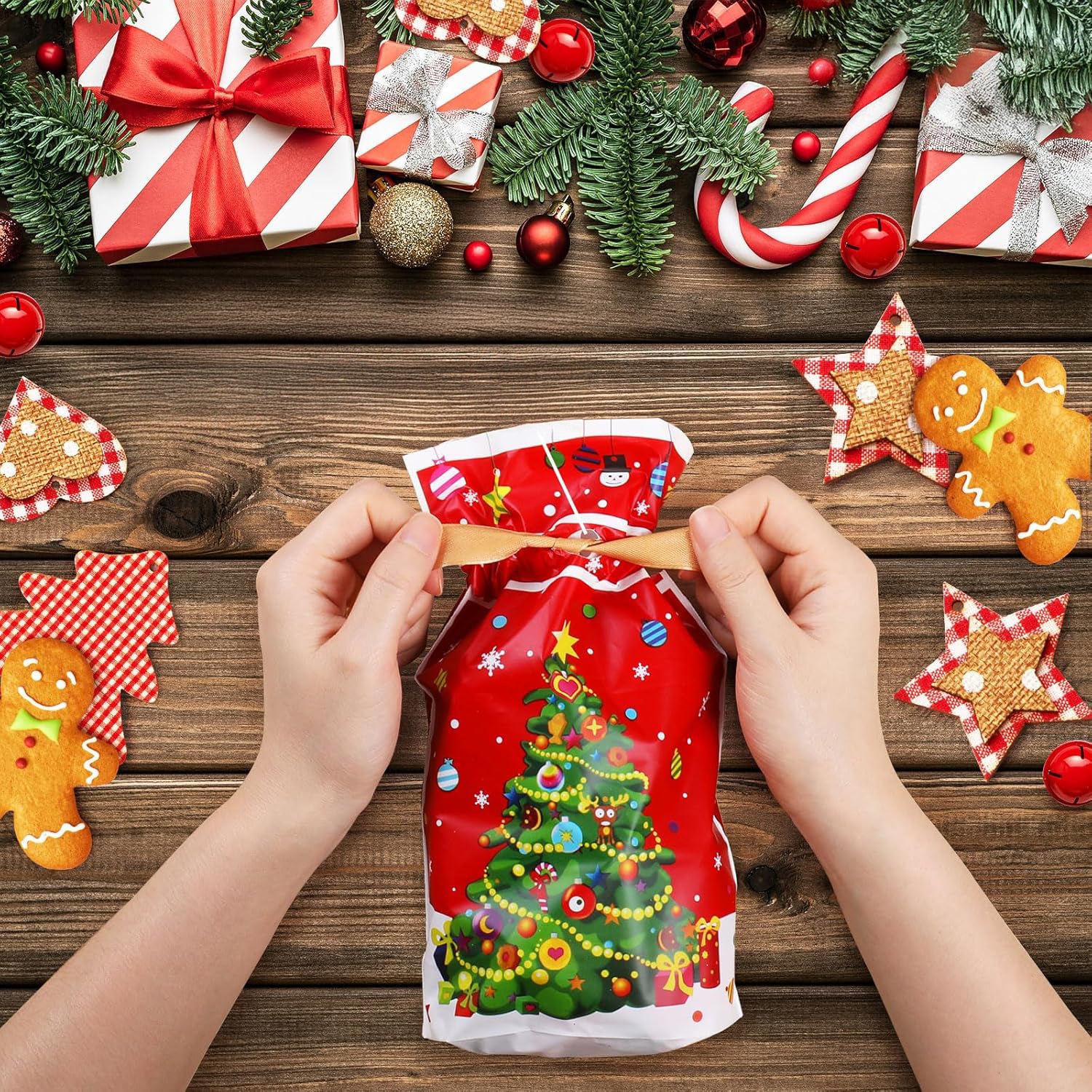 Torebki Torby na słodycze Prezenty Cukierki Upominki Świąteczna na Święta mikołajki 10 sztuk