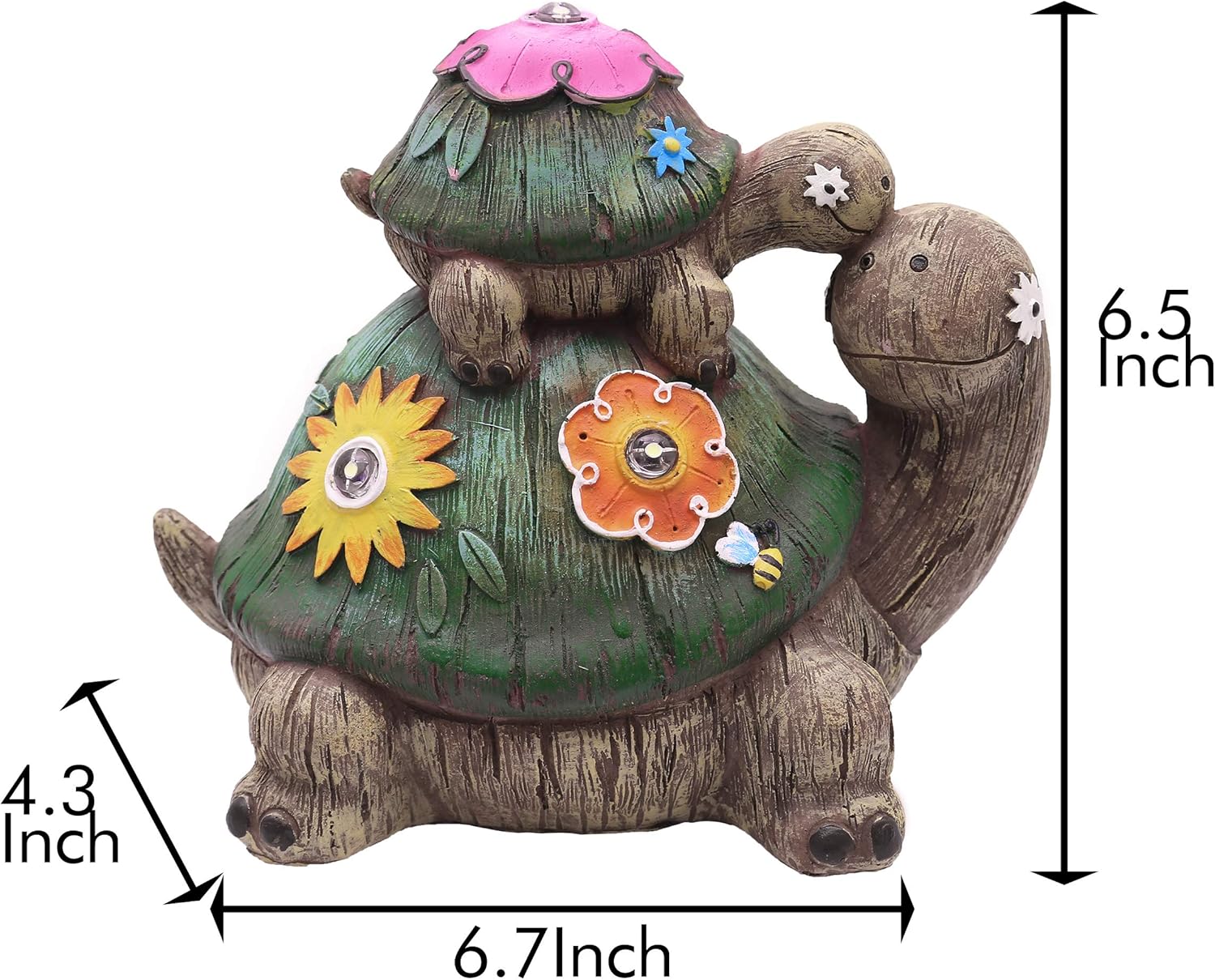 Lampka Zabawna Solarna Figurka Do Ogrodu LED Bateria Solarna Słodkie Żółwie Drugie zdjęcie produktu