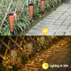 Bonsery Lampki Solarne Ażurowe Wbijane LED Lampa Solarna Komplet 6 Sztuk