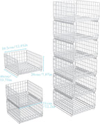 Kosze metalowe do SZAFY KUCHNI 6 szt. organizery 40x30x20 cm Metalowe Półki Szuflady BIAŁE