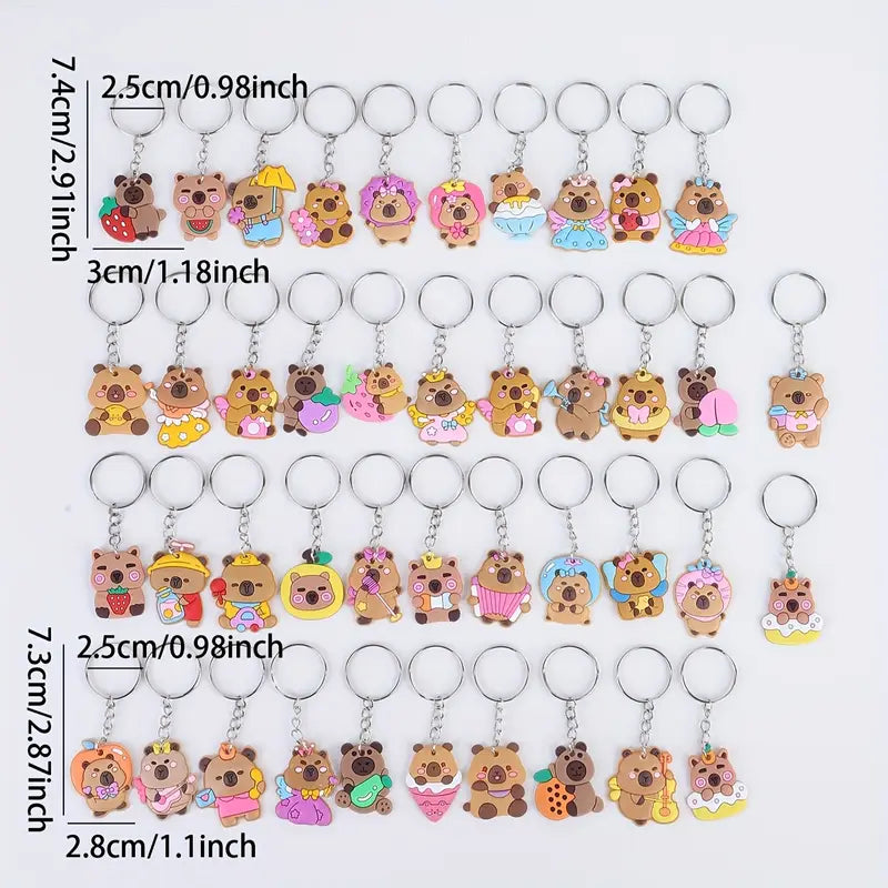 Zestaw Zabawnych Breloków dla Dzieci Breloki Kapibary Kawaii Upominki 10szt Drugie zdjęcie produktu