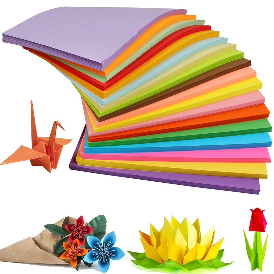 Papier kolorowy A4 100 arkuszy – 10 kolorów, 120g, idealny do origami i prac plastycznych Główne zdjęcie produktu
