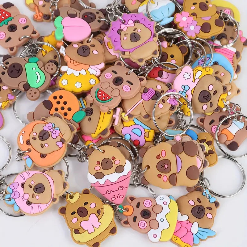 Zestaw Zabawnych Breloków dla Dzieci Breloki Kapibary Kawaii Upominki 10szt Główne zdjęcie produktu
