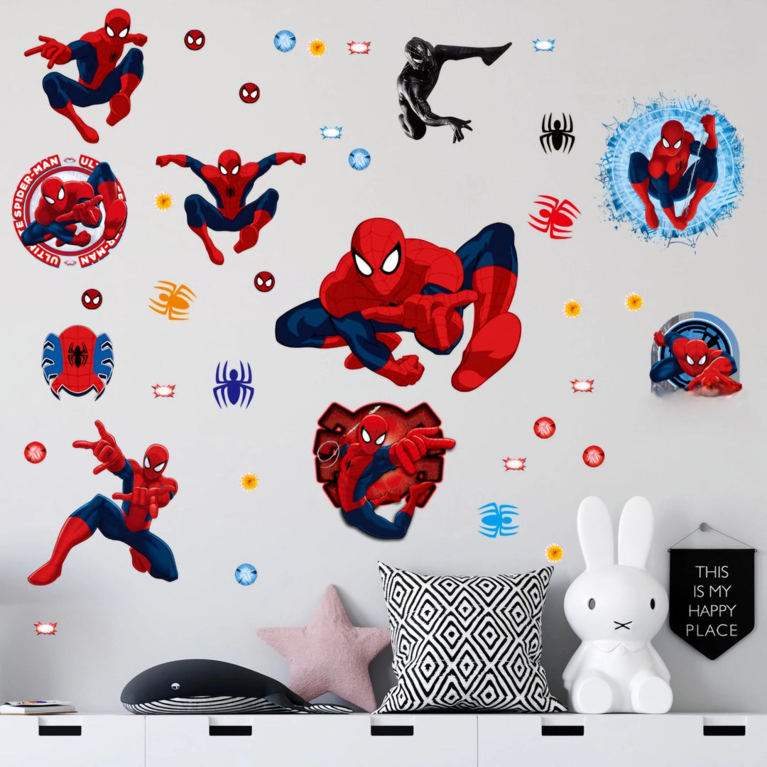 Naklejki ścienne Spiderman 45 x 60 cm zestaw dekoracyjny 3D do pokoju dziecięcego