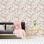 Tapeta Okleina Meblowa samoprzylepna 44,5 x 900 cm kwiaty akwarela łąka boho styl vintage