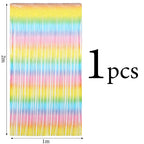 Tło imprezowe tęczowa kurtyna foliowa 100 x 200 cm dekoracja urodzinowa