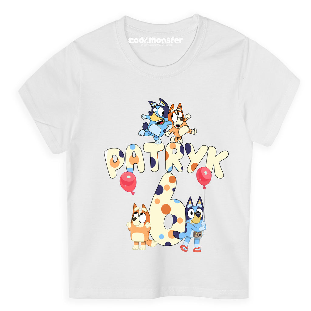 Bluey - T-Shirt Koszulka z Imieniem i Cyfrą - Różne Kolory - BLUE01