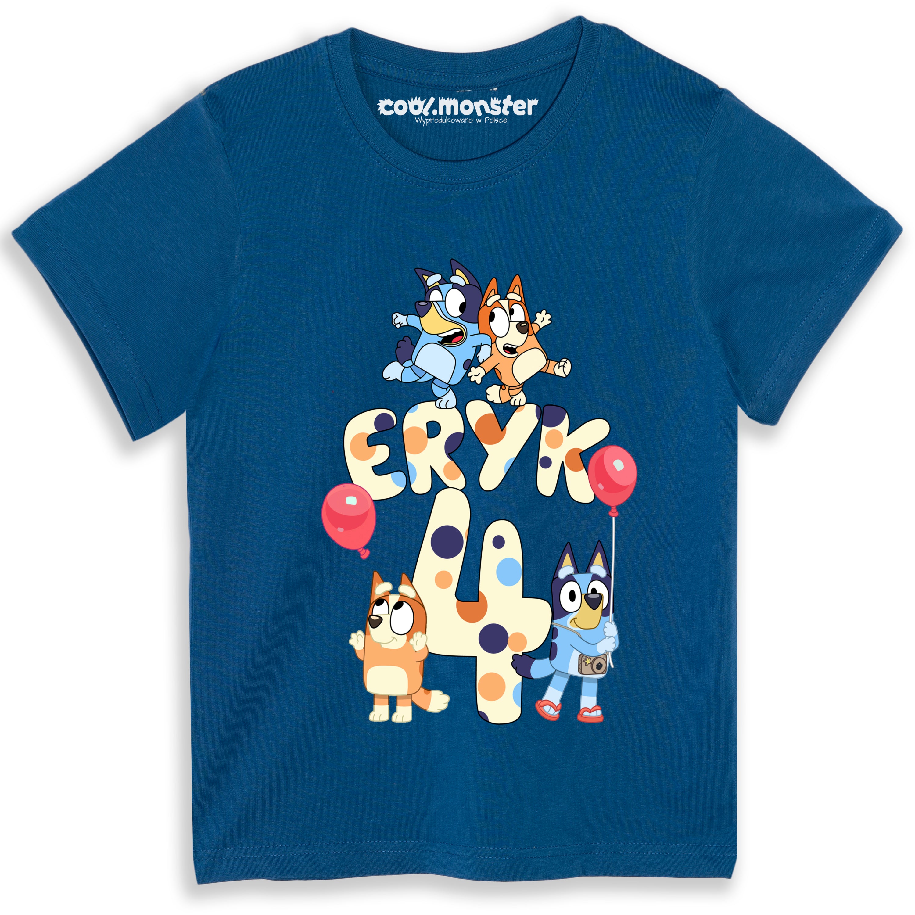 Bluey - T-Shirt Koszulka z Imieniem i Cyfrą - Różne Kolory - BLUE01