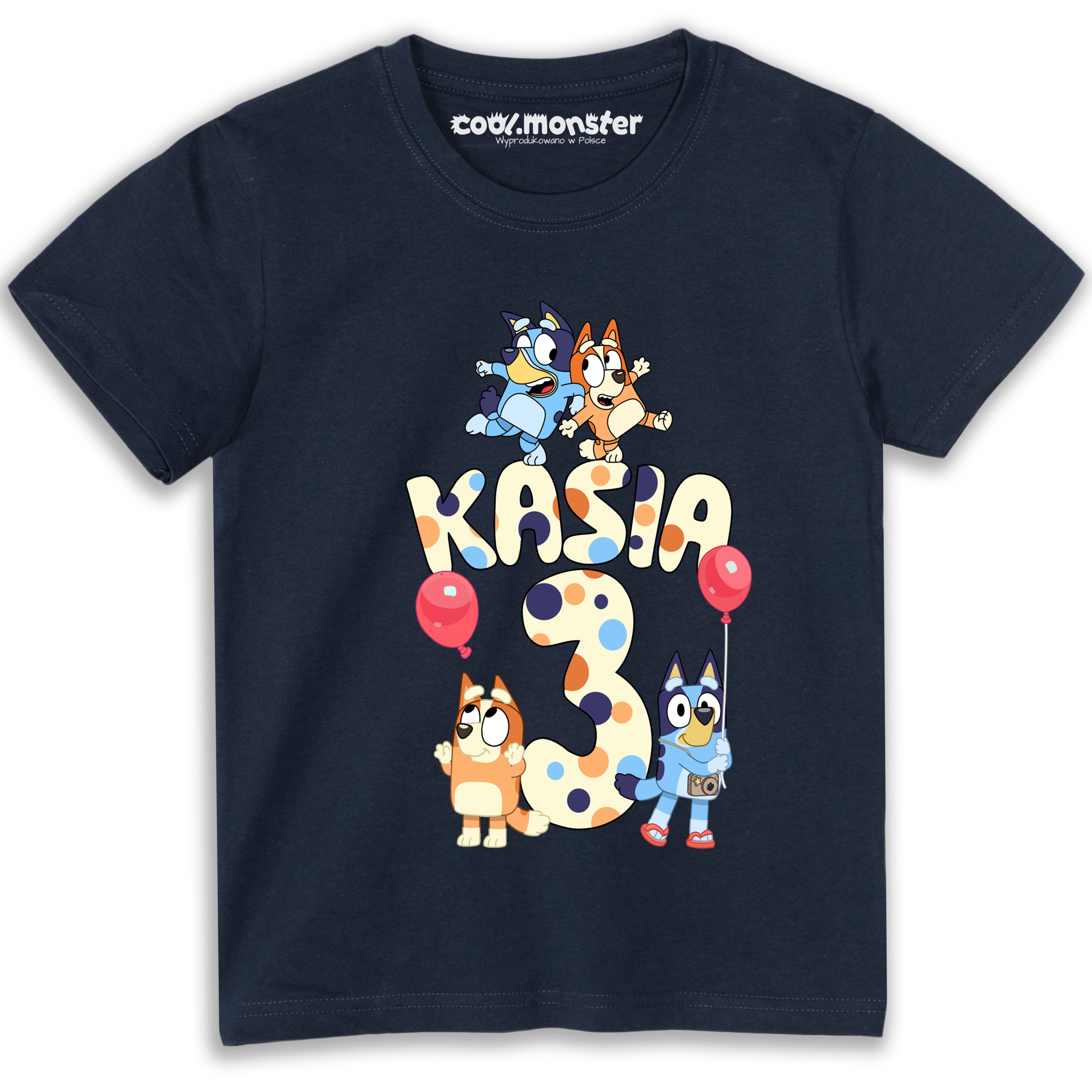 Bluey - T-Shirt Koszulka z Imieniem i Cyfrą - Różne Kolory - BLUE01 Drugie zdjęcie produktu