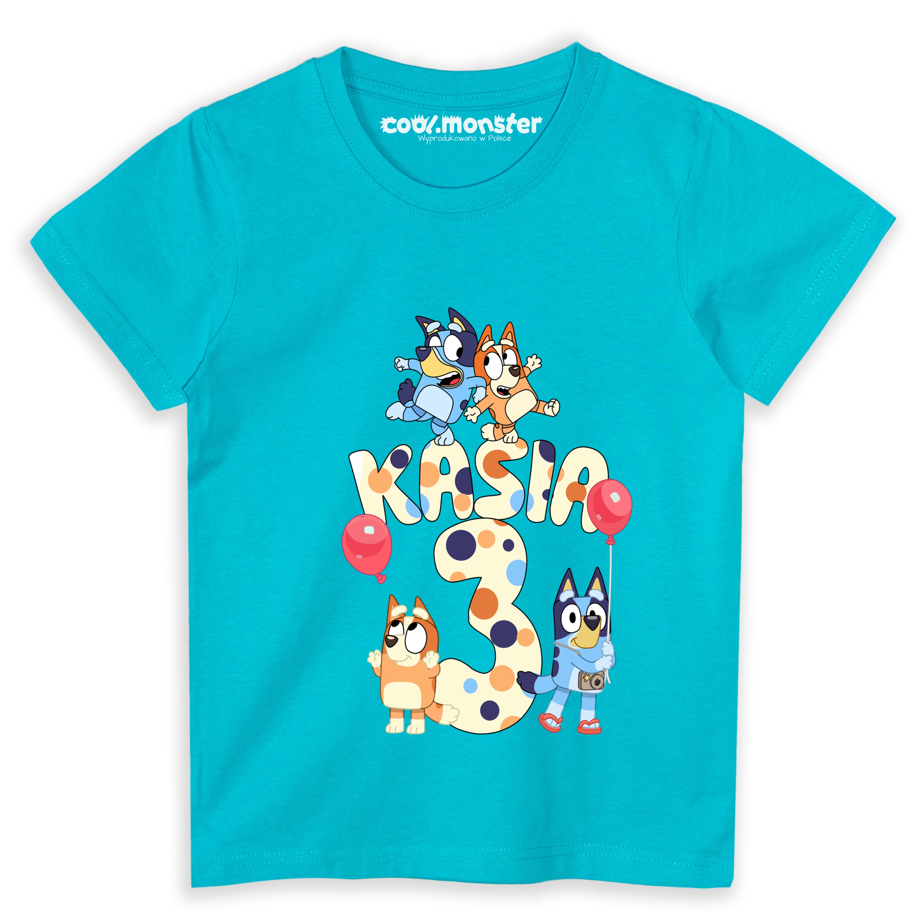 Bluey - T-Shirt Koszulka z Imieniem i Cyfrą - Różne Kolory - BLUE01