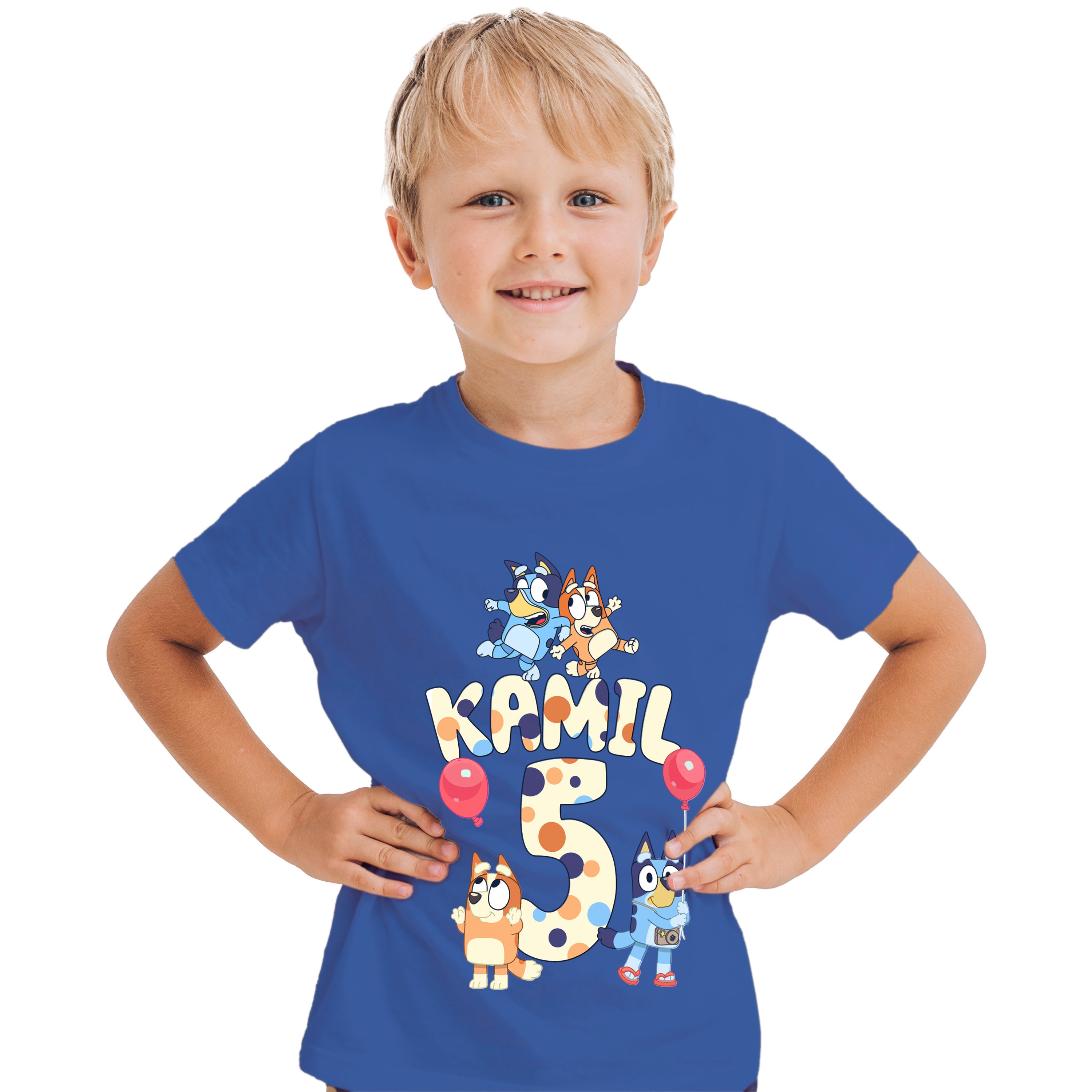 Bluey - T-Shirt Koszulka z Imieniem i Cyfrą - Różne Kolory - BLUE01