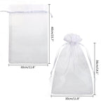 Woreczki ozdobne organza białe 30x40 cm 50 szt. duże torebki na prezenty
