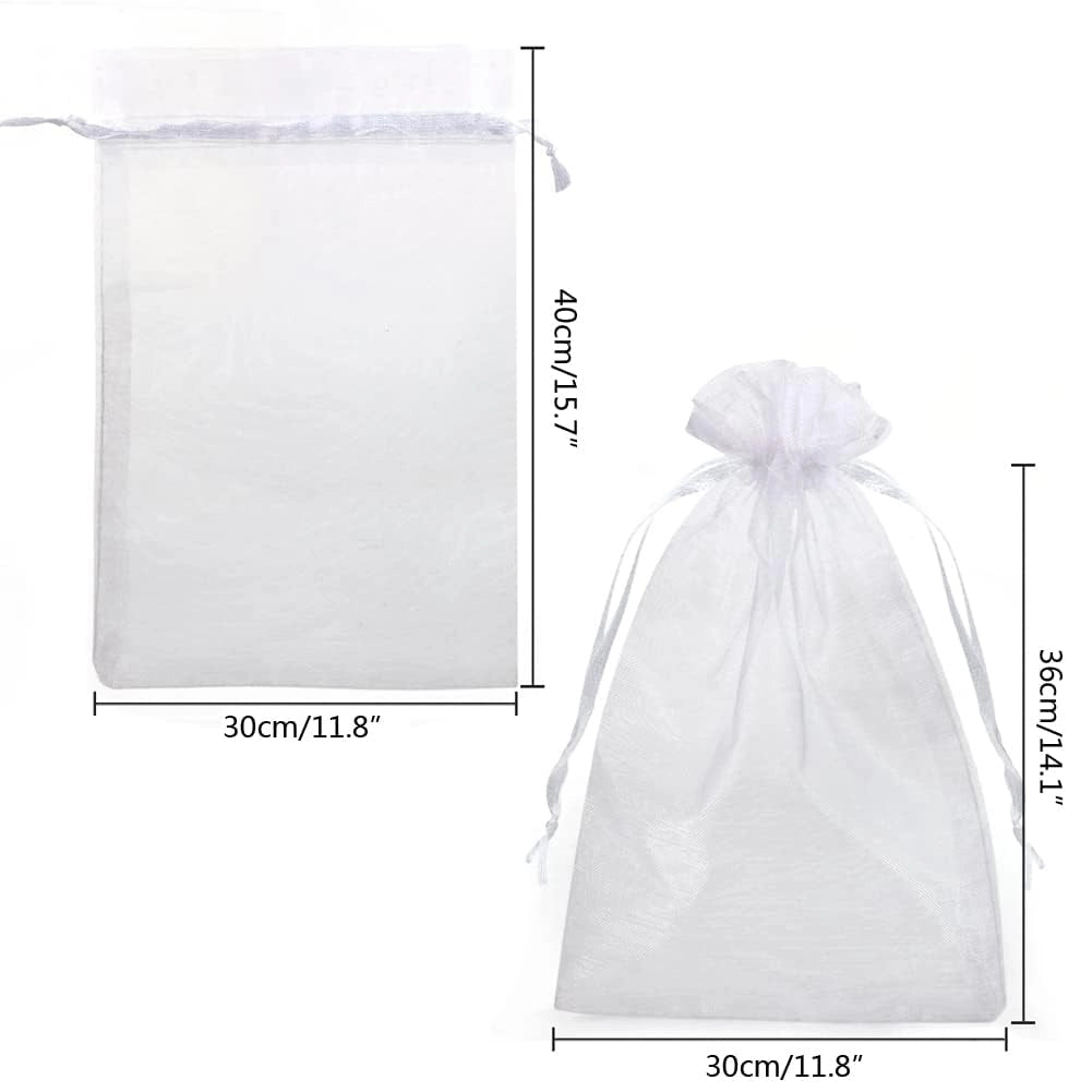 Woreczki ozdobne organza białe 30x40 cm 50 szt. duże torebki na prezenty