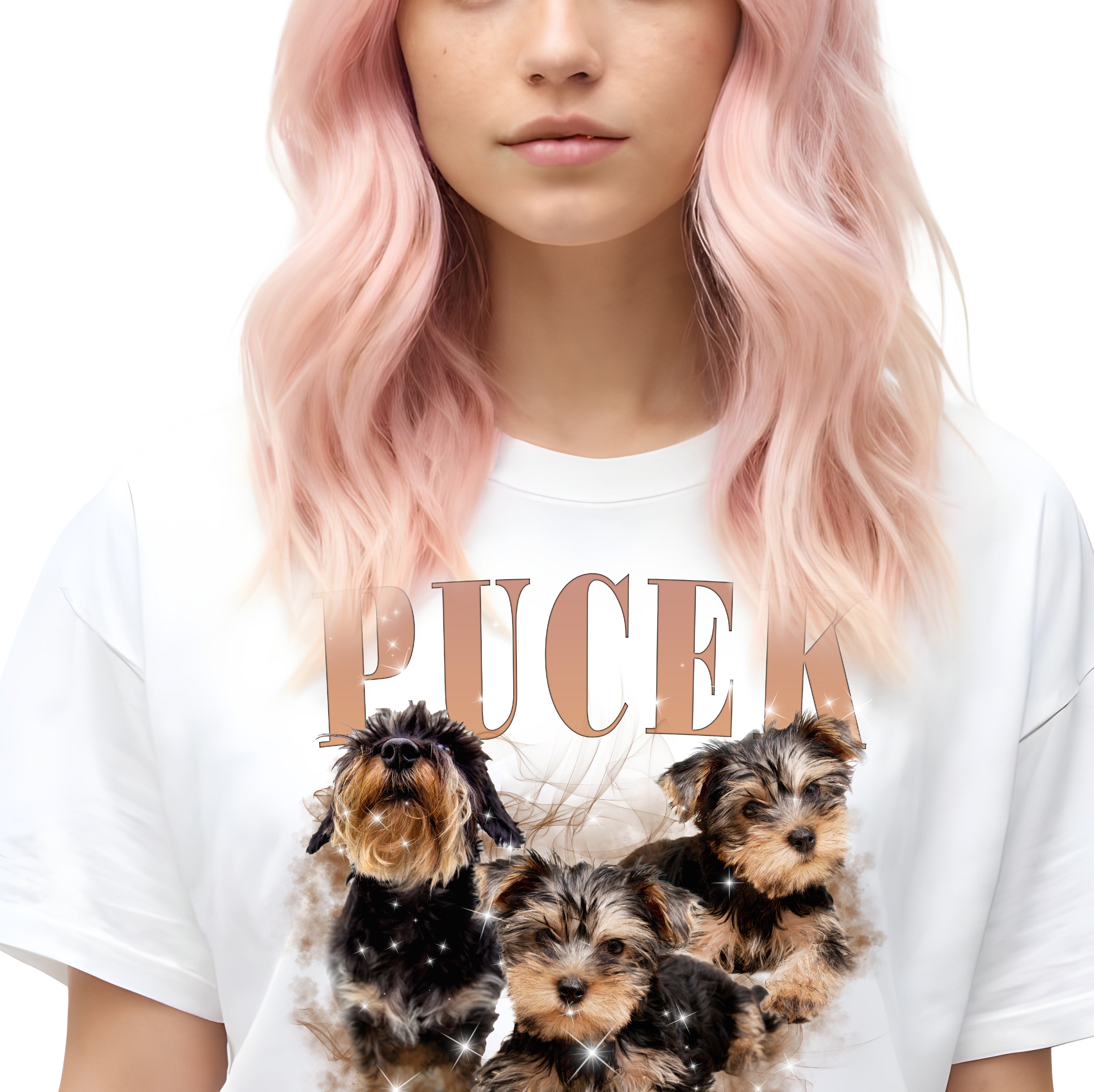 Personalizowana Koszulka Bawełniana Bootleg z Twoim Psem Rap Retro Vintage T-Shirt ze zdjęciami Psa Pupila