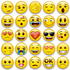 Zestaw magnesów emoji 28 szt. uśmiechnięte buźki 3 cm na lodówkę i auto