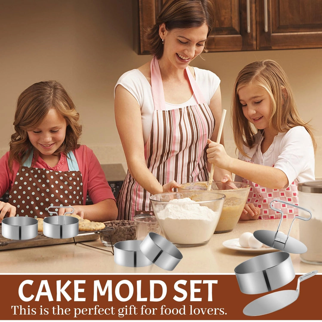 Zestaw ringów cukierniczych ze stali nierdzewnej 6 szt. + popychacz i szpatułka