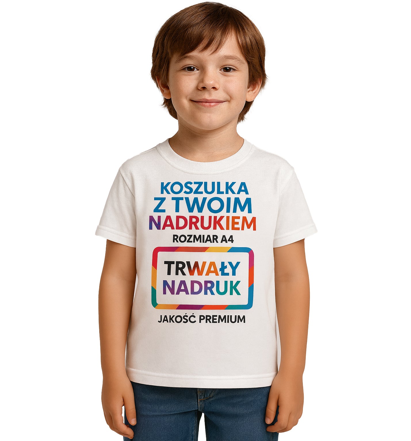 Koszulka Dziecięca z Własnym Nadrukiem , T-Shirt 190g - Jakość Premium - Pełen Kolor Główne zdjęcie produktu
