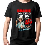 Koszulka Męska T-Shirt Branie zaczyna się po 40, 50, 60, 70 - z Wybranym Wiekiem - S-2XL